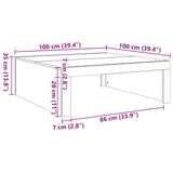 ZNTS Coffee Table Old Wood 100x100x35 cm Engineered Wood 856684