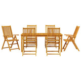 Garden Dining Set Folding 7 pcs Brown Solid Acacia Wood 3375621