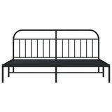 Bed Frame Black Powder-Coated Steel 200x200cm Bed Frame 353642