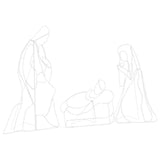 Lighted Nativity Scene Multicolour 112 x 72 cm PVC 42018951