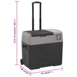Cool Box with Wheel and Handle Black&Grey 30 L Polypropylene 51781