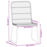 Dining Set Black Powder-Coated Steel, PE Rattan, Glass 5 Piece Set 3099169