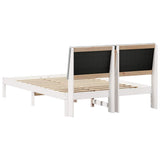 Bed frame White and light grey 140 x 190 cm Solid pine wood 878758