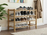 Shoe Rack with Shelf Natural 68 x 28 x 63 cm Bamboo 42028236