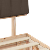 Bed Frame with Upholstered Headboard Taupe 135 x 190 cm 877502