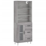 Highboard Grey Sonoma 69.5x34x180 cm Engineered Wood 3189507