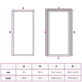 Interior Door ESG Glass and Aluminium 93x201.5 cm Black 151204
