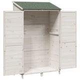 Garden Shed with Roof White 106.5 x 56 x 176 cm Solid Fir Wood 42033449