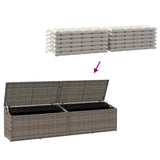 Garden Storage Box Grey 220x50x58 cm Poly Rattan 4104076
