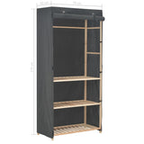 3-Tier Wardrobe Grey 79x40x170 cm Fabric 248187