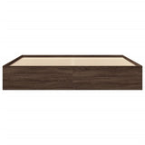 Bed Frame without Mattress Brown Oak 180x200 cm Super King Engineered Wood 3295638