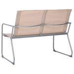 4 Piece Garden Lounge Set Fabric & Steel Cream 44353
