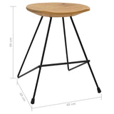 ZNTS Stools 2 pcs Solid Teak Wood 285202