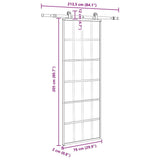 Sliding Door with Hardware Set 76x205 cm ESG Glass&Aluminium 3332854