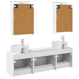 Bathroom Furniture Set 5 pcs White Engineered Wood and Glass 3406871