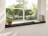 Window Sills 2 pcs Black 120 x 20 x 2 cm Solid Beech Wood 42048340