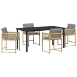 Garden Dining Set 5 pcs Beige Poly Rattan 3380767
