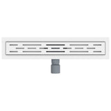 Shower Drain with Line Design Silver 50 cm Stainless Steel 304 42015955