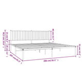 Metal Bed Frame without Mattress with Headboard White 200x200cm 350938
