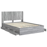 Bed Frame with Storage and Headboard Grey Sonoma 120 x 190 cm 3413970