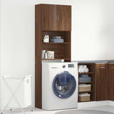 Washing Machine Cabinet Brown Oak 64x24x190 cm Engineered Wood 859133