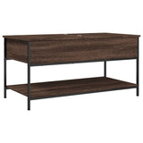 Coffee Table Brown Oak 100x50x50 cm Engineered Wood and Metal 845350