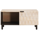 Coffee Table White 80 x 50 x 40 cm Solid Mango Wood 4017868