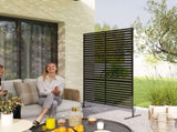 Decorative Privacy Fence Screen, Metal Outdoor Privacy Screen Climbing Plant Trellis with Stand, 122 T3398P555946