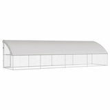 Dog Kennel 4 pcs Silver 8 x 2 x 2 m Galvanised steel 3368330