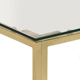 Coffee Table Gold Stainless Steel and Tempered Glass 349954