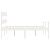Senior Bed without Mattress White 160x200 cm Solid Wood 3195362