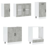 8 Piece Kitchen Cabinet Set Lucca Concrete Grey Engineered Wood 3314805