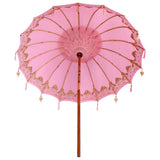 Balinese Parasol Pink 215 x 215 x 260 cm Cotton and Wood 42006463