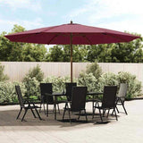 Garden Parasol with Wooden Pole Bordeaux Red 400x273 cm 363179
