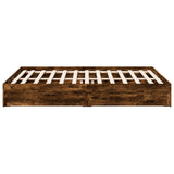 Bed Frame with Drawers without Mattress Smoked Oak 150x200 cm King Size 3280654