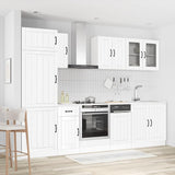 8 Piece Kitchen Cabinet Set Lucca White Engineered Wood 3314801