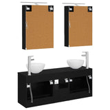 Bathroom Cabinet Set 5 pcs Black Oak 50 x 14.5 x 70 cm 3406680
