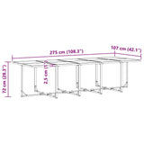 Garden Dining Set 15 pcs Black Steel 3335866