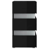LED Bedside Cabinet High Gloss Black 45x35x67 cm Engineered Wood 326847
