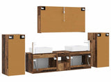 Bathroom Furniture Set 6 pcs Old Wood 100 x 15.5 x 70 cm 3407173