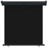 Balcony Side Awning Black Steel, aluminium, 100% polyester fabric 48430