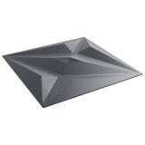 Wall Panels Star 24 pcs Star Grey 50 x 50 cm XPS Foam 42046073