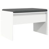 Hall Bench with Cushion White 63 x 38 x 40 cm 891544