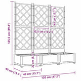 Garden Planter 3 pcs Black 120 x 40 x 125.5 cm Plastic 42002839