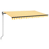 Manual Retractable Awning 450x300 cm Yellow and White 3069118