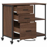 Cabinet with Charging Station Brown Oak 76 x 41 x 72 cm 859839
