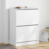 Shoe Cabinet with 2 Flip-Drawers White 80x42x108 cm 3214399