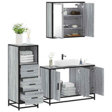 3 Piece Bathroom Furniture Set Grey Sonoma Engineered Wood 3301013