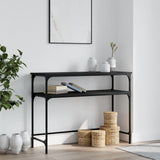 Console Table Black 100x35.5x75 cm Engineered Wood 834045