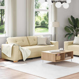 Sofa Set with Cushion 2 pcs Cream 221 x 78 x 80 cm Fabric 3324717